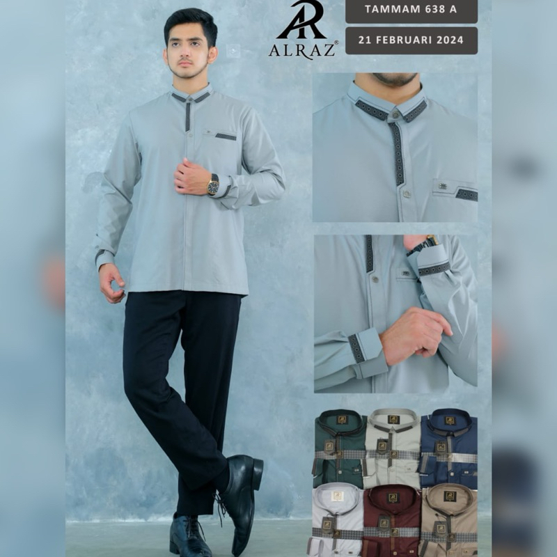 ALRAZ Baju Koko Premium Pria Dewasa Lengan Pendek ~ Kemko Koko Alraz Cotton Premium