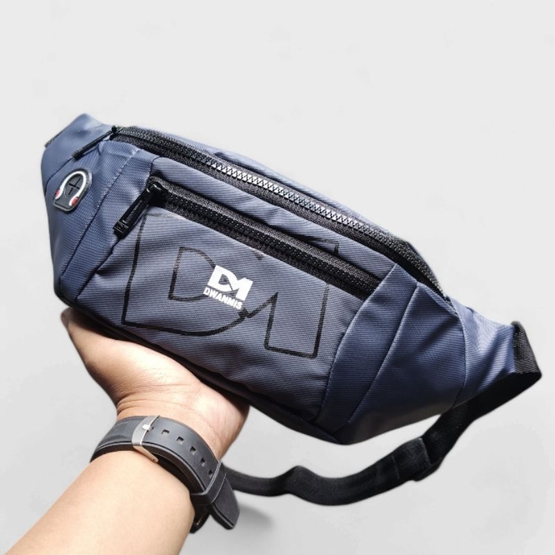 Tas Selempang Pria Original DM4 RS PREMIUM | Tas Bahu Pria Waterproof Resleting Jaket | Wait Bag Pri
