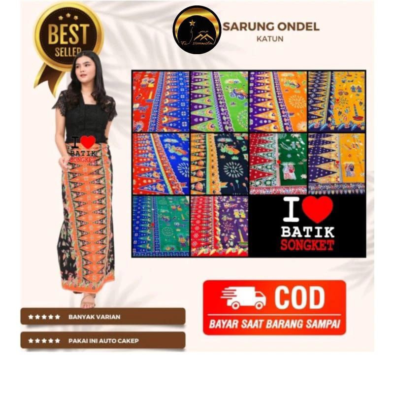 SARUNG BETAWI TUMPAL PUCUK REBUNG BAHAN KAIN BATIK JAKARTA ENCIM