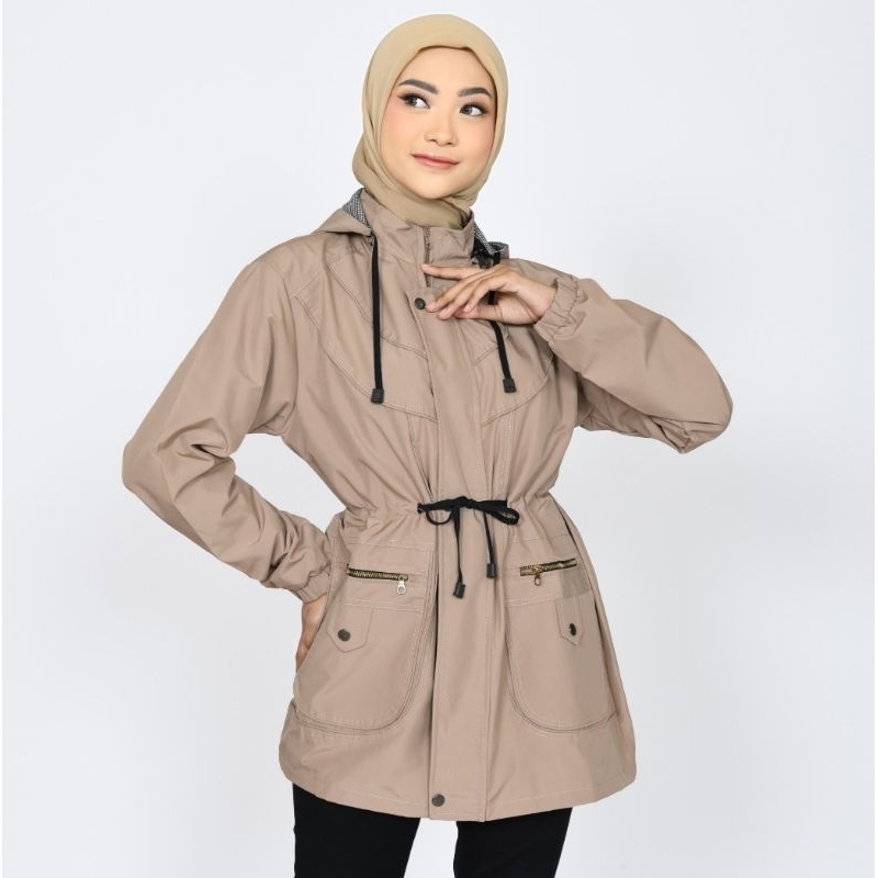 Thiago Official jaket Parka Muslimah Sahila Bahan Parasut zn