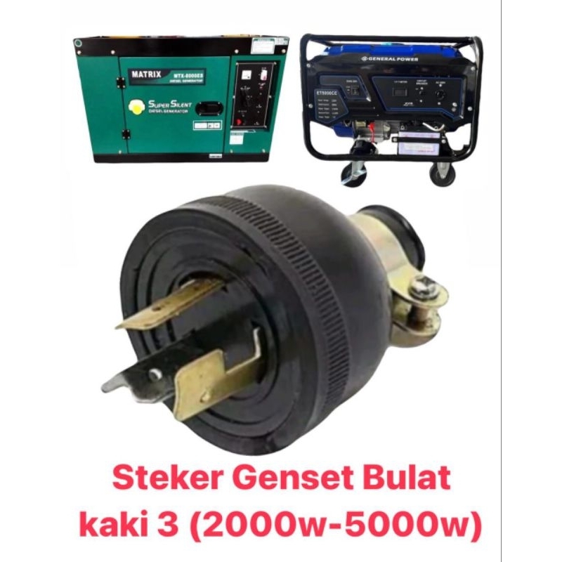 Male Steker BULAT genset Generator BENSIN colokan kaki 3