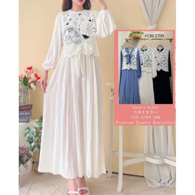Dress Gamis Dubai Series Vest Rajut Korean Style by Yuna