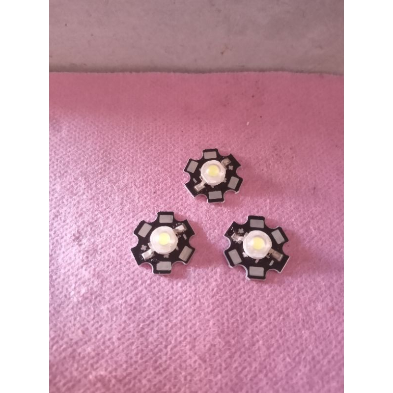 high power led (hpl) 3watt + pendingin star, kualitas A, warna merah, kuning, dan hijau