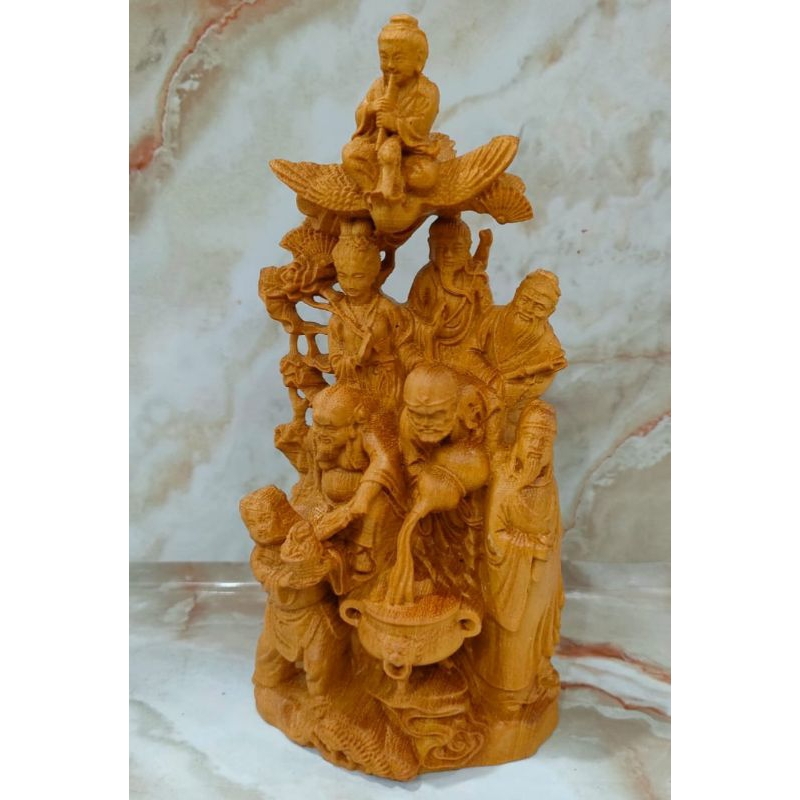 patung delapan dewa / 8 dewa - kayu - 7inch/17cm - g