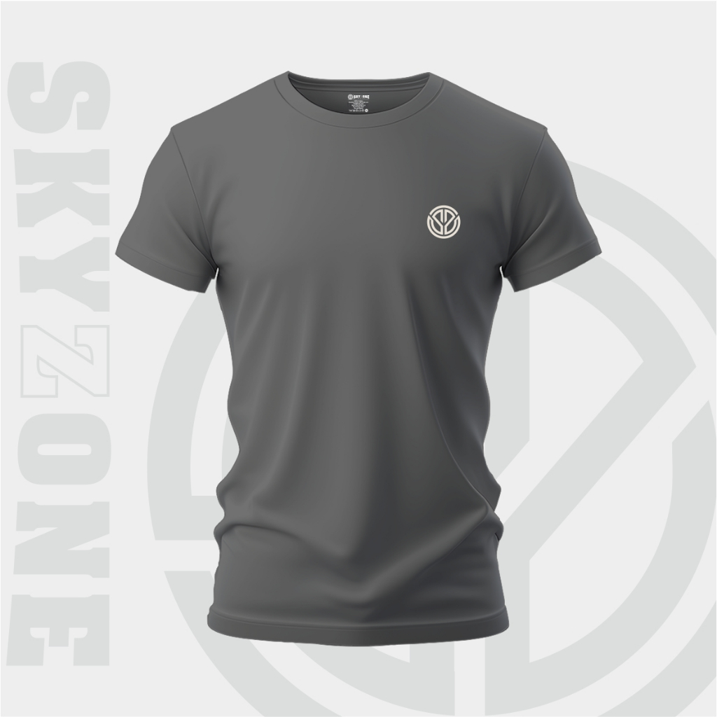 SKYZONE Tshirt kaos basic BLACK HEATER Cotton Combed 24s Premium