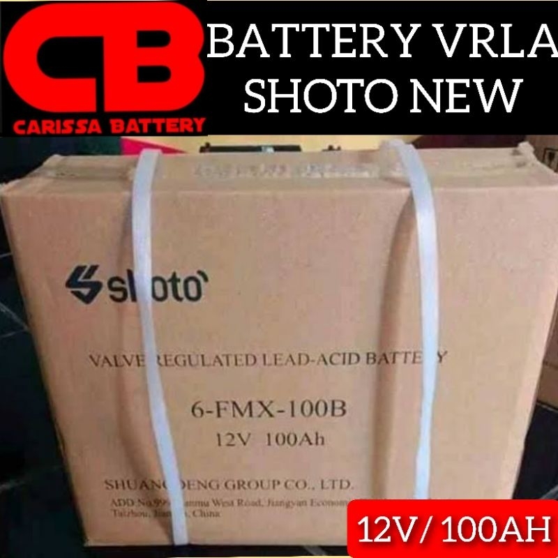 battery vrla shoto 12v 100ah 6-fmx-100b solar panel plts original baru