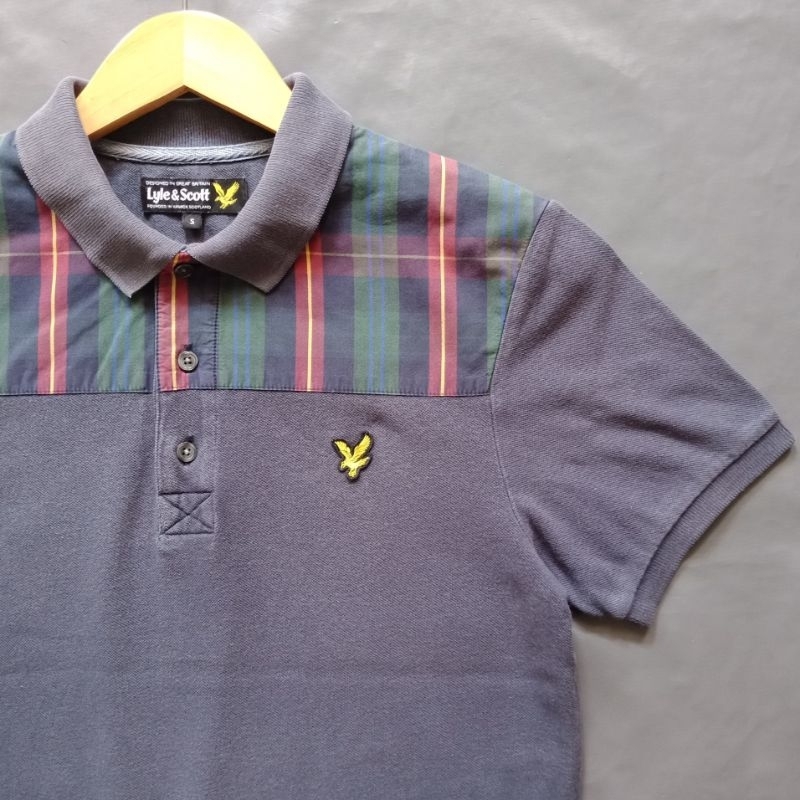 Polo shirt Lyle and scott tartan grey plaid