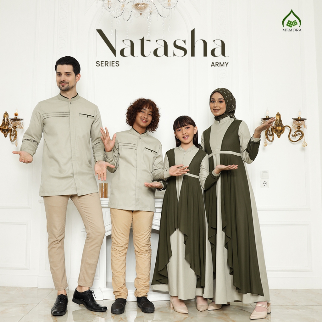 Baju Lebaran 2024 Couple Keluarga Series NATASHA ARMY By MEMORA - Baju Couple Keluarga Lebaran 2024 