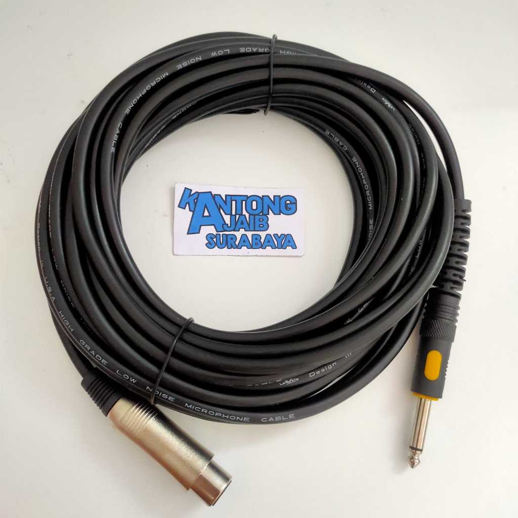 Kabel Mic Lavela 10 Meter Kabel Microphone 10meter Kabel 1 Jack Canon XLR Female to Akai Mono 10mtr