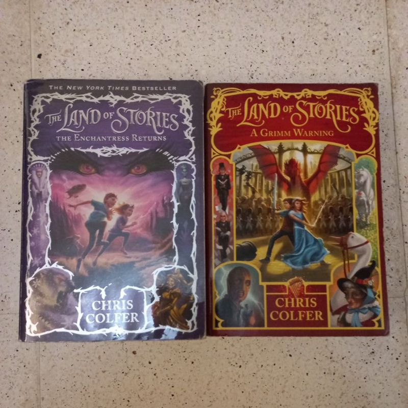 Preloved novel english (Land of The Stories 2 : The Enchantress Returns & 3 : A Grimm Warning)