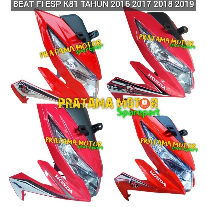 Full Set Tameng Body Depan Beat Esp K81 Merah 2016 2017 2018 2019 Plus Sticker/Striping