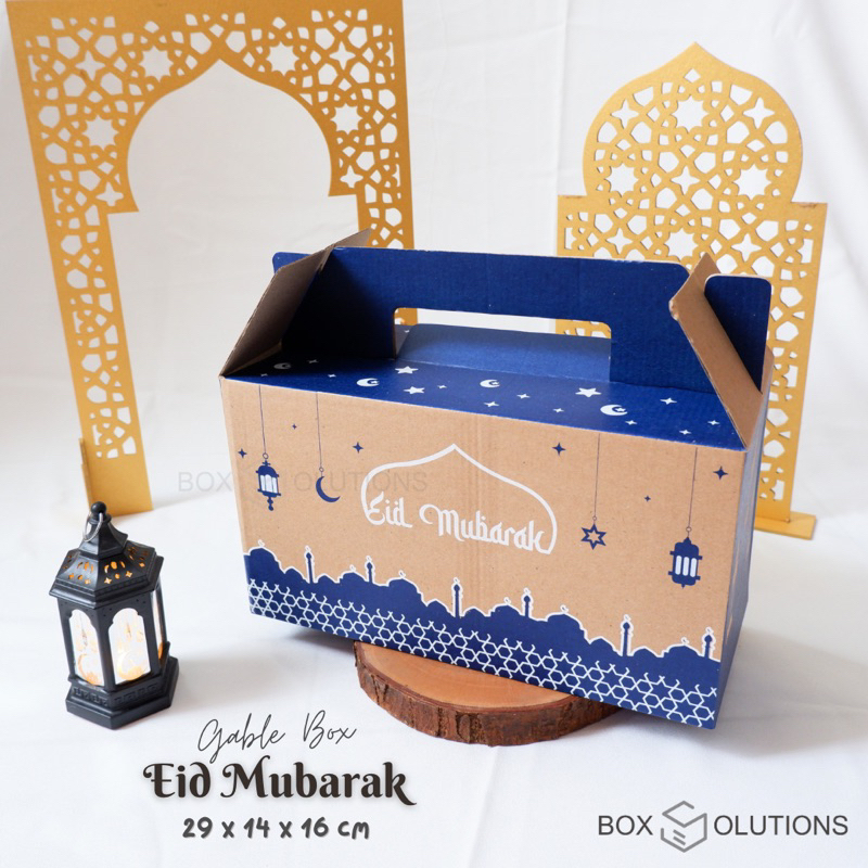

gable box eid mubarak / box hampers lebaran / box toples idul fitri - 29x14x16 cm