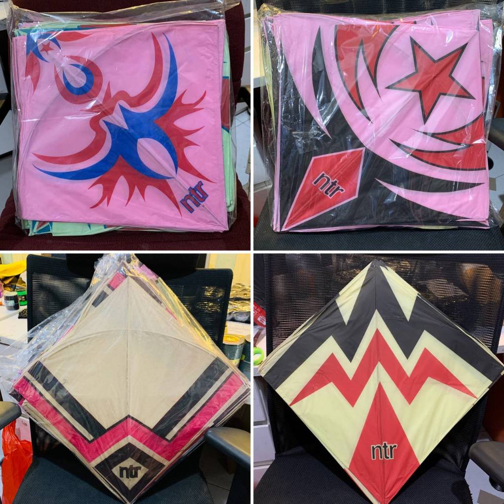 (1 pack) Layangan sablon motif bahan tissue size 55 cocok untuk anak2 motif bagus menarik / layangan