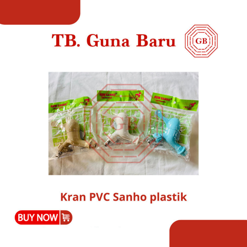 Kran Air Plastik PVC 1/2" SANHO | Kran Engkol | Kran Taman