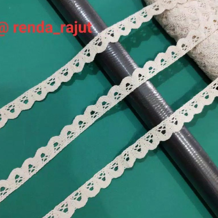 Stok Terbatas RENDA RAJUT LEBAR 15CM PERGULUNG ISI 2YARD