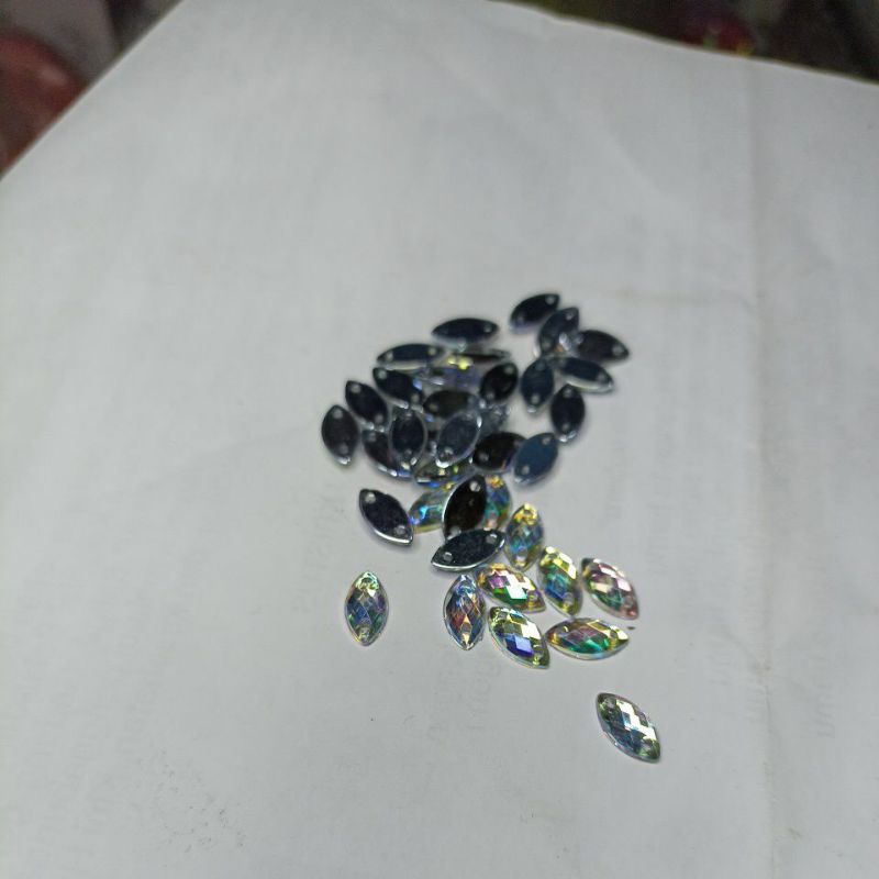 Payet / Diamond Kristal Akrilik Jahit Grade A sampan 5x10/lusin