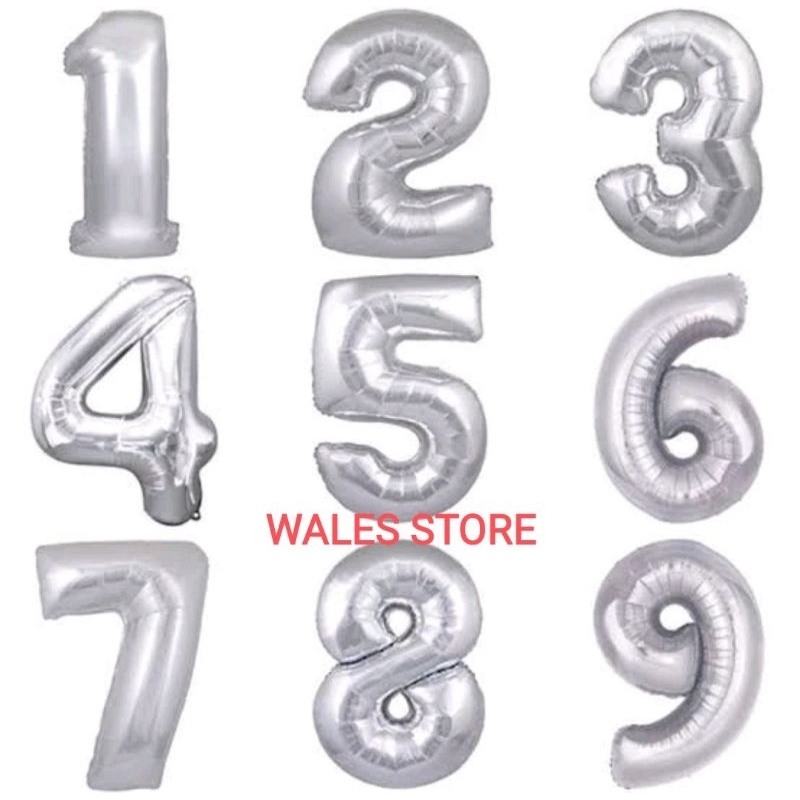 BALON JUMBO FOIL ANGKA SILVER / BALON JUMBO FOIL ANGKA GRADIENT / BALON JUMBO FOIL ANGKA RAINBOW 80 