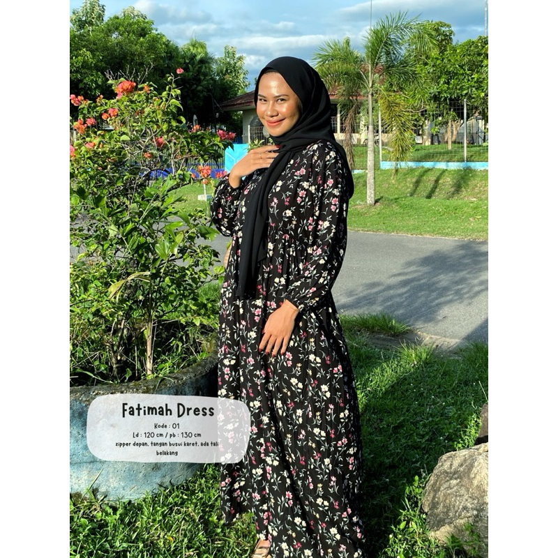 Fatimah Dress / Gamis Rayon Motif / Dress Enbe Moela Elsire / Gamis Jumbo Ld 120 / Dress Rayon Motif