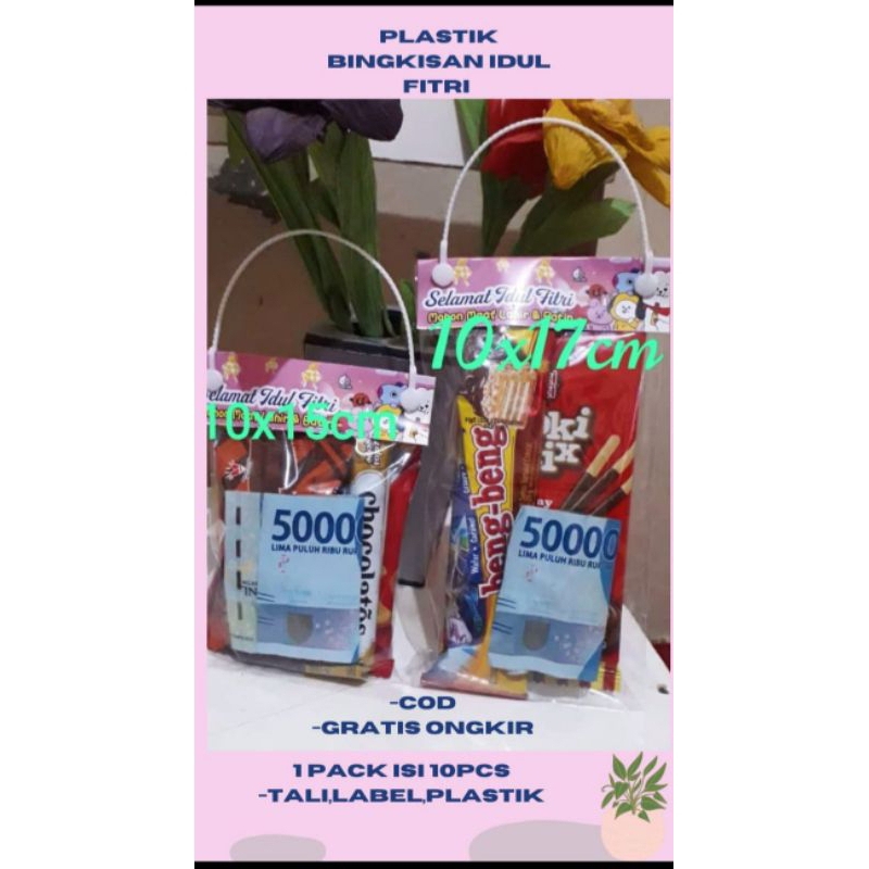 

Promo Plastik Bingkisan Lebaran/Label Snack Idul Fitri/ Angpao lebaran/snack lebaran uk 10x 15cm/10pcs （1pack）