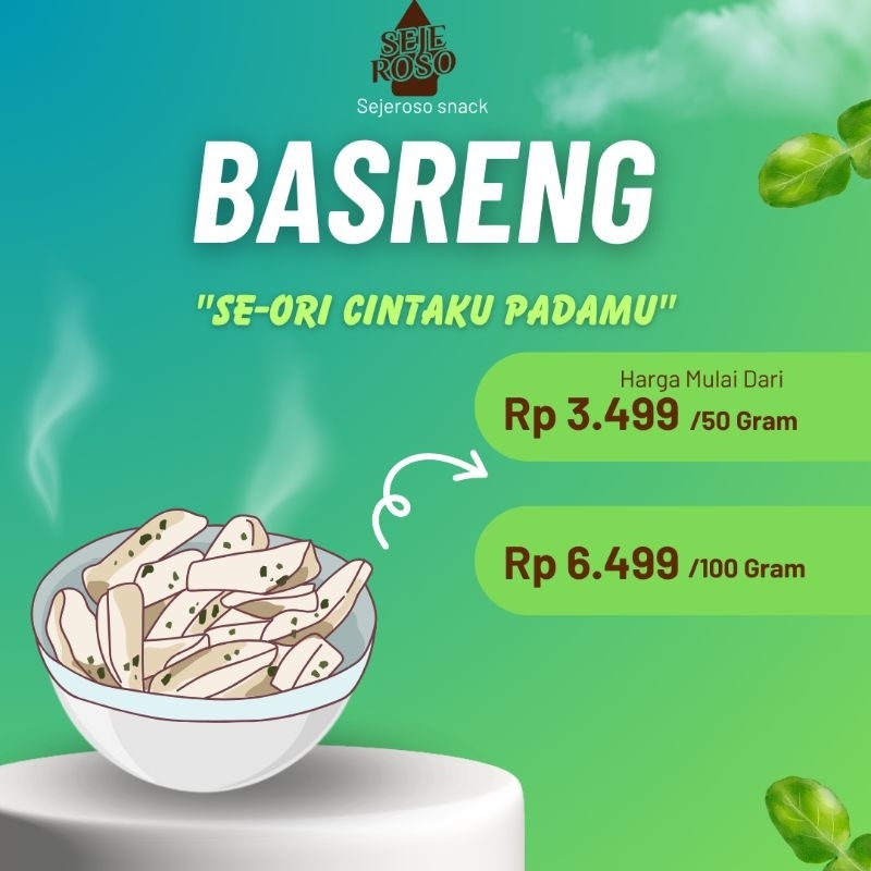 

KRIPIK BASRENG [50g dan 100g ]bakso goreng ori Sejeroso Snack original murah meriah