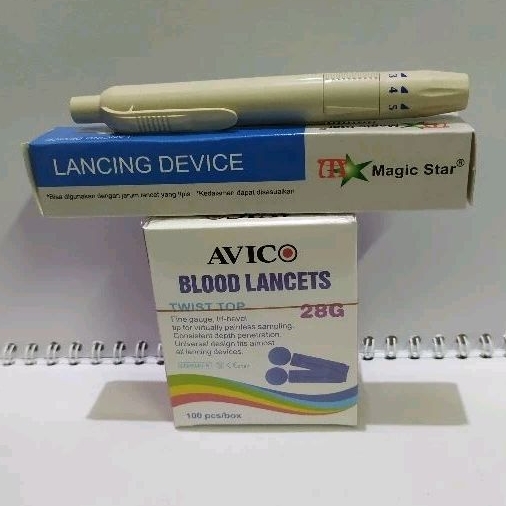 Lancet + pen Paket pen dan lancet 100 pcs