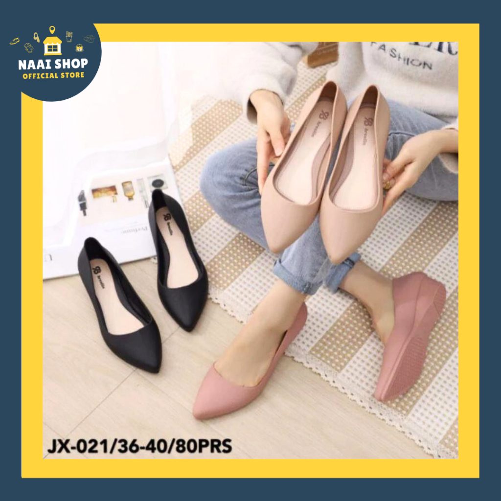 Sepatu kerja jelly Wedges Wanita size37-41 Wedges Shoes karet Sepatu selop cewek Hak tinggi Wedges S