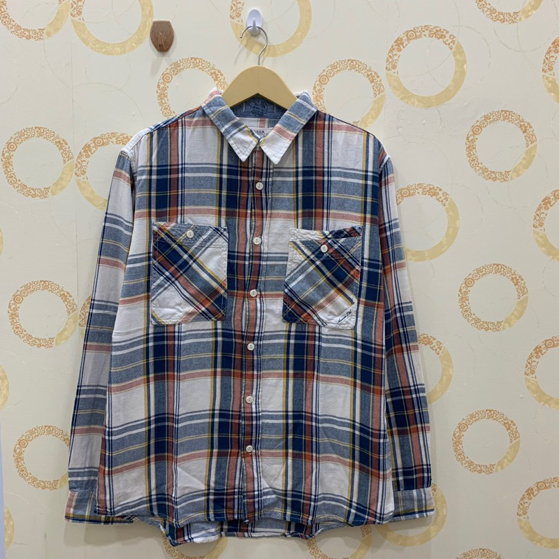 kemeja flanel flannel avirex plaid back hit