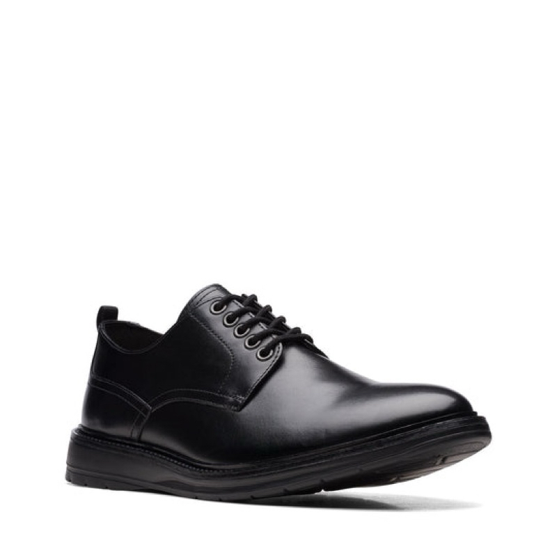 SEPATU PRIA CLARKS CHANTRY LACE BLACK LEATHER ORIGINAL AUTHENTIC