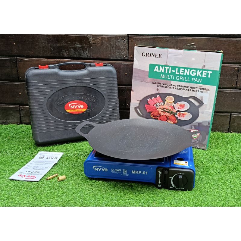 [[BISA COD]] PAKET HEMAT NGEGRILL KOMPOR PORTABLE DAN WAJAN GRILL