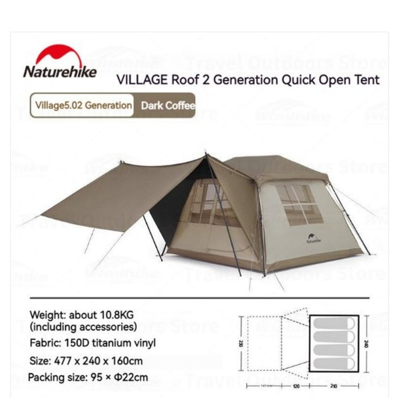 TENDA VILLAGE 5.0 NATUREHIKE CNK2300ZP022