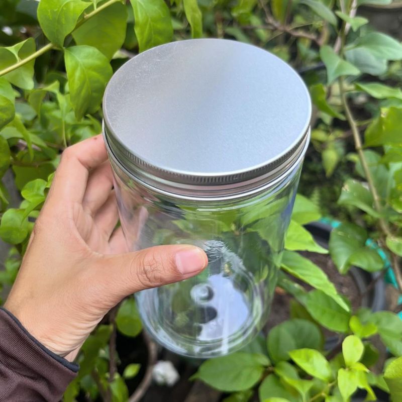 Toples Tinggi 17cm Tutup Silver Alumunium Diameter 9cm