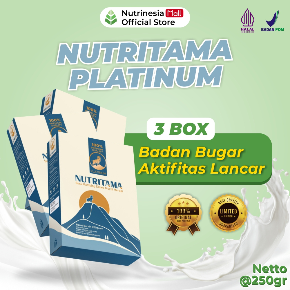 

Nutritama Susu Etawa Paket 3 Box Susu Kambing Etawa Premium Untuk Kesehatan dan Imutitas 250gr