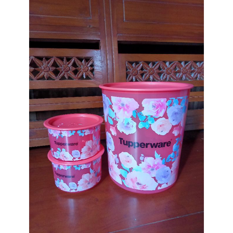 Toples Magnolia canister set Tupperware ( 3 )