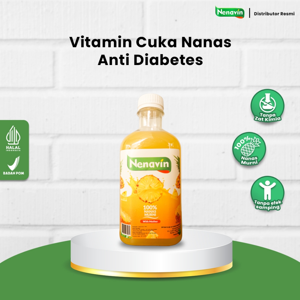 

Nenavin Cuka Nanas Asli - Suplemen Vitamin Atasi Gula Darah Tinggi - Diabetes - Asam Urat