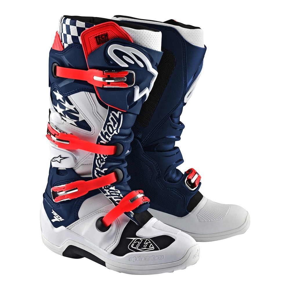 Alpinestars Tech 7 MX Boot Solid White / Navy Limited Edition
