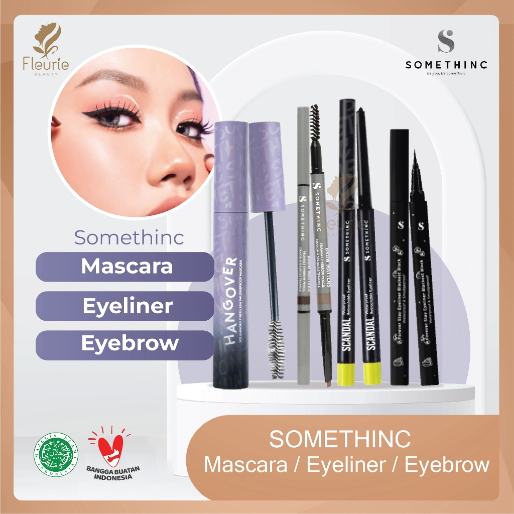 SOMETHINC Mascara & Eyeliner - Forever Stay Eyeliner / Hangover Voluminous Fiber Lash Smudgeproof Ma