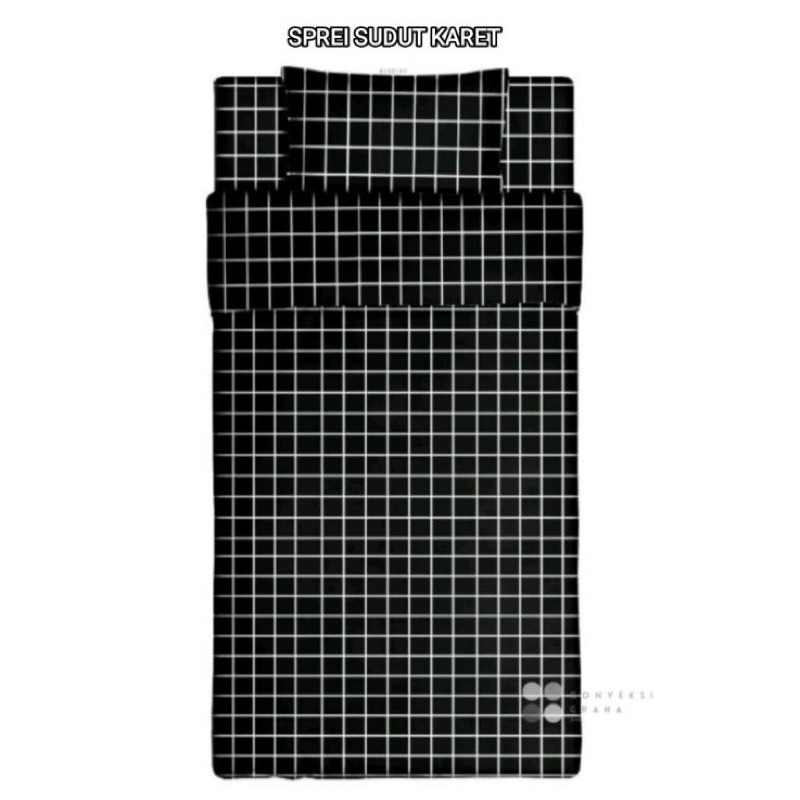 sprei kotak aesthetic | sprei kotak hitam | sprei kotak | sprei 90x200 | sprei aesthetic | sprei kot