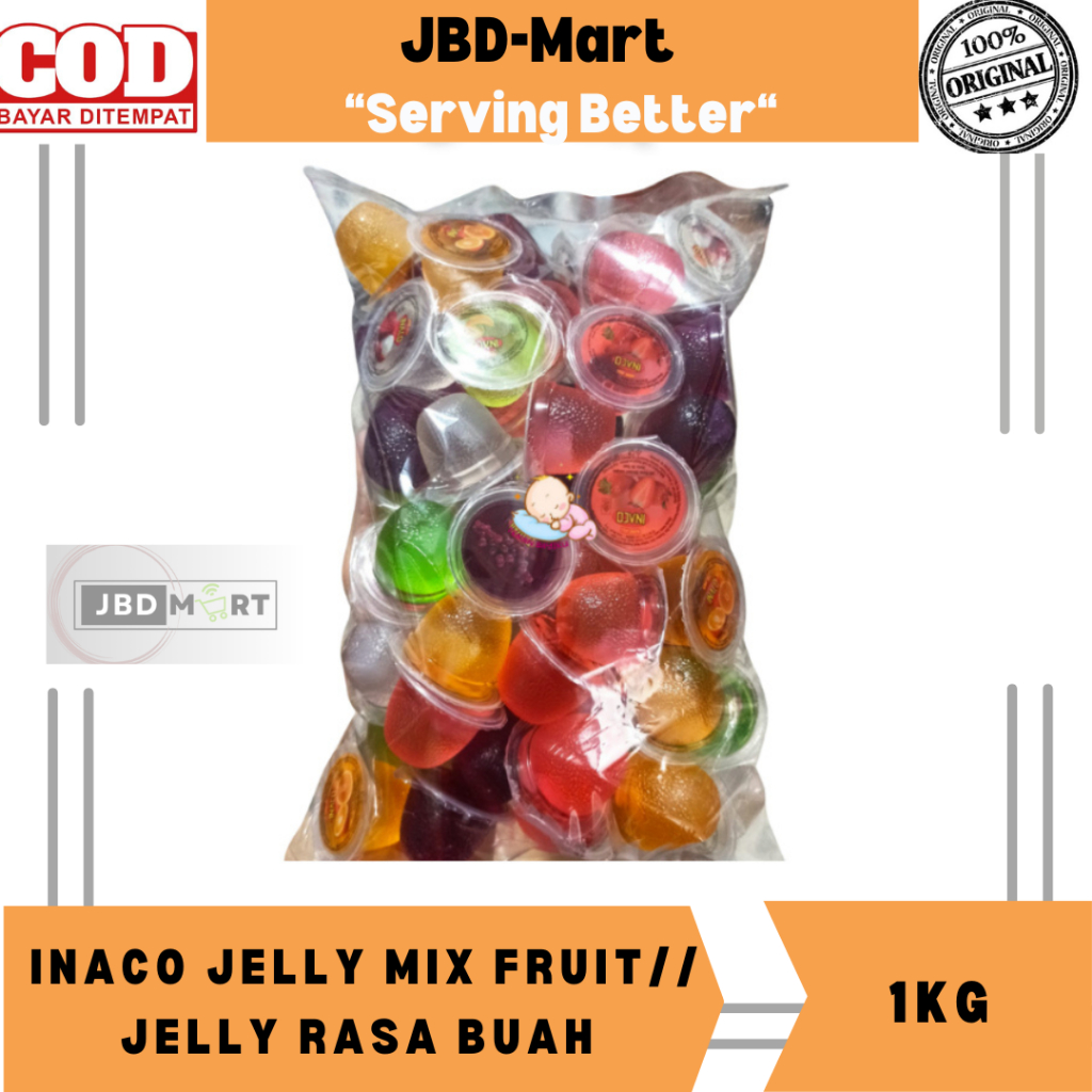 

Inaco Mini Jelly Mix Fruit 1kg Jeli Aneka Rasa Buah Kiloan 1000gr (isi kurleb 65pcs)