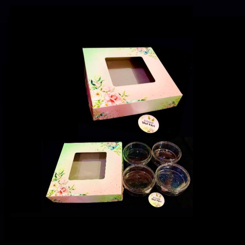 

(5 pcs) kardus 4 toples 250 gram dus kue kering hampers box motif cake 25x25x5 cm