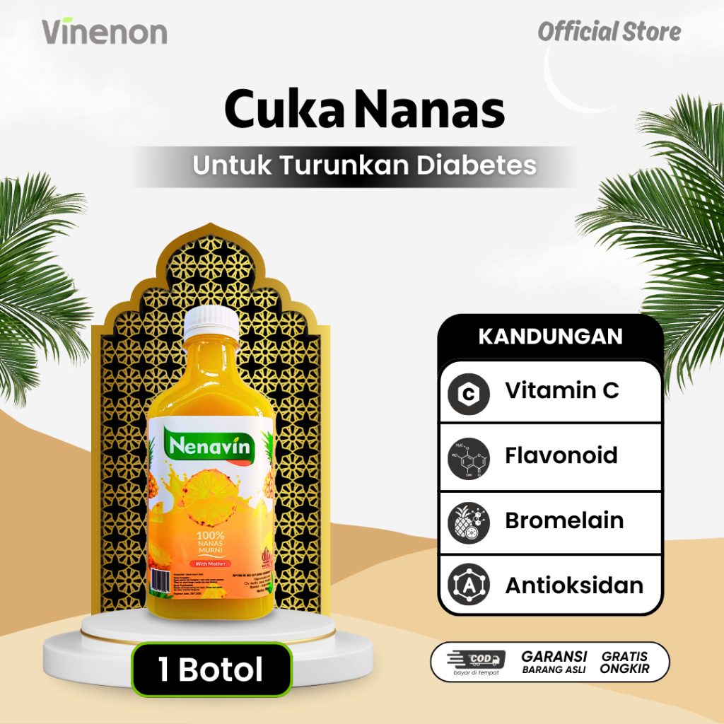 

NENAVIN - Cuka Nanas Asli Tanpa Campuran Air dan Gula - Minuman Kesehatan - Untuk Gula Darah Tinggi