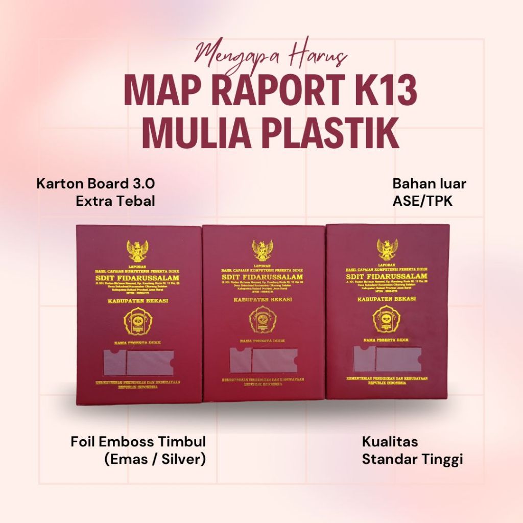 

Mulia Plastik | Isi 16 Lembar Map Raport Custom Nama dan Logo Sekolah Sendiri