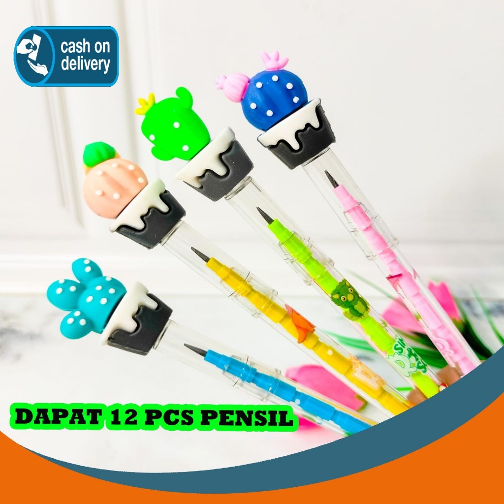 

SELUSIN (12 PCS) PENSIL SUSUN KAKTUS PS-1201 BENSIA PELURU REFILL BISA ISI ULANG KARAKTER UNIK MURAH PENCIL ALAT TULIS KANTOR SEKOLAH MURAH TERMURAH COD