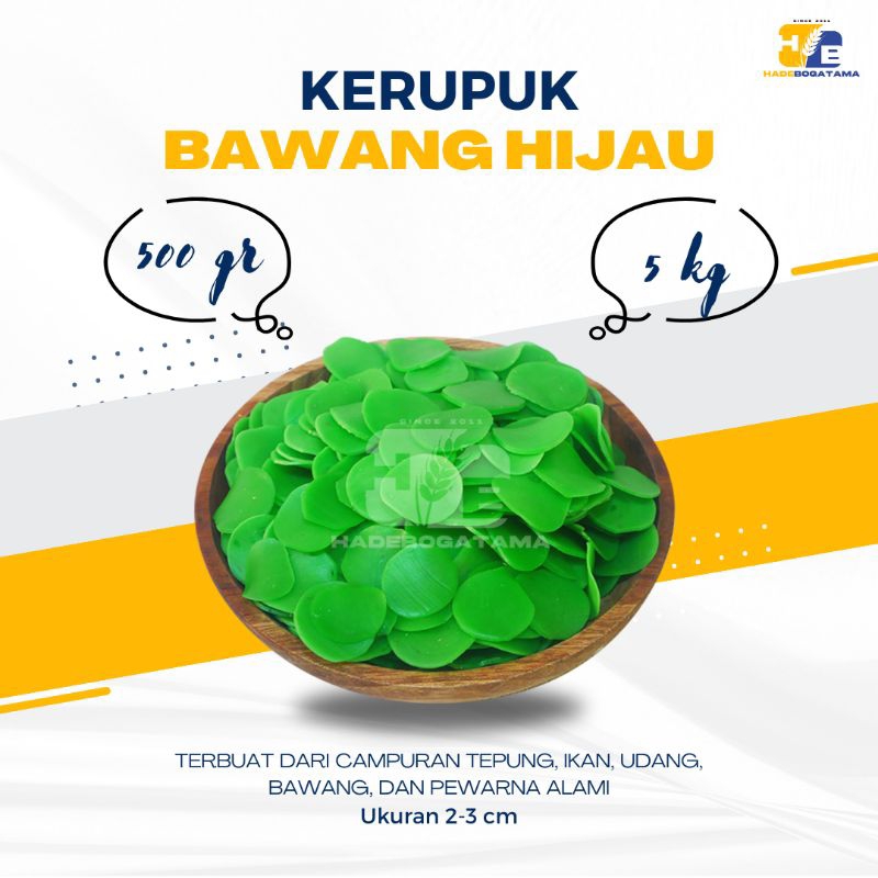 

Kerupuk Bawang Hijau 500 Gr (BKS) Kerupuk Seblak / Kerupuk Mentah / Kerupuk Bahan Seblak Mentah