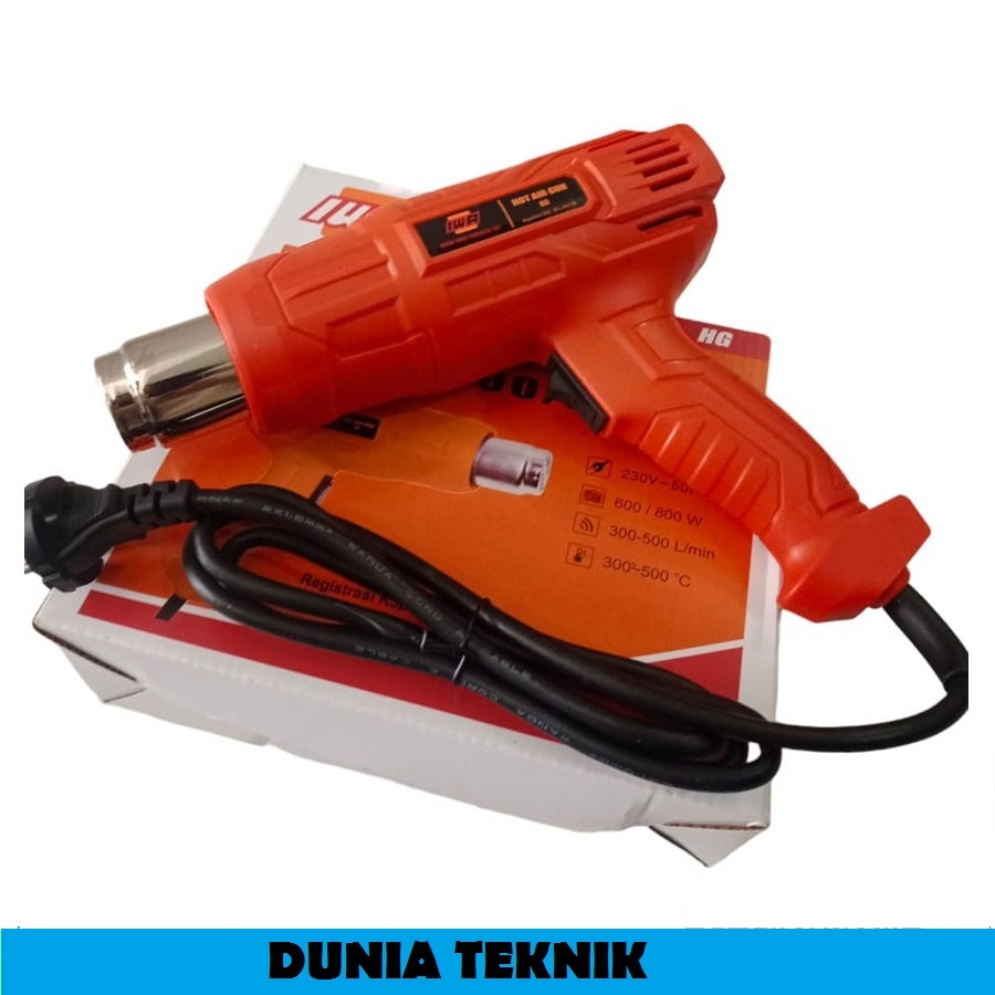 Hot Gun Pemanas Stiker Perekat Stiker 800 W 220V Heat Gun Blower Pemanas Murah IWA