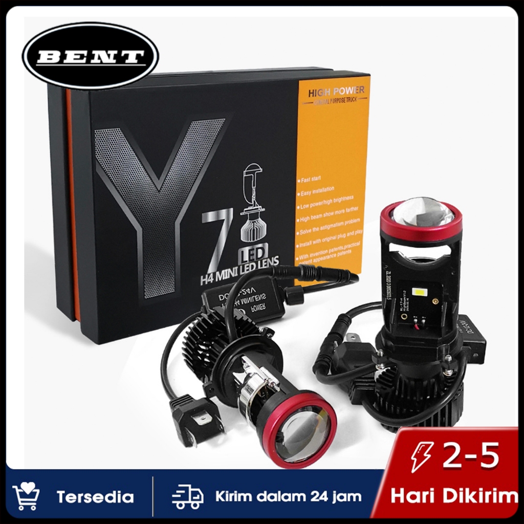Lampu Led Mobil / Y7d H4 Mini Led Lens Super Terang Motor