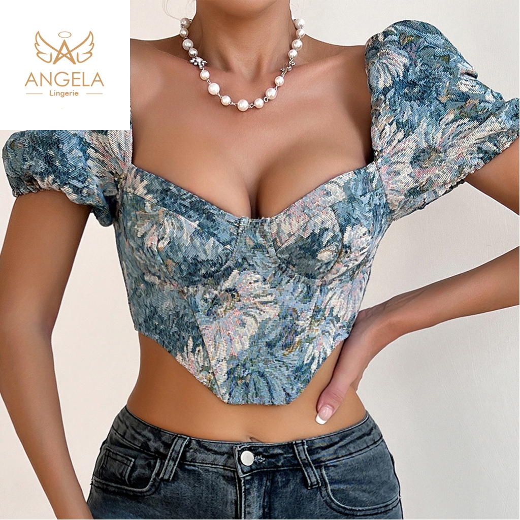 RB3 ANGELA SP Chika Tank Top Push Up Set Kawat Wanita Fashion Remaja Perempuan Sexy Motif Cewek