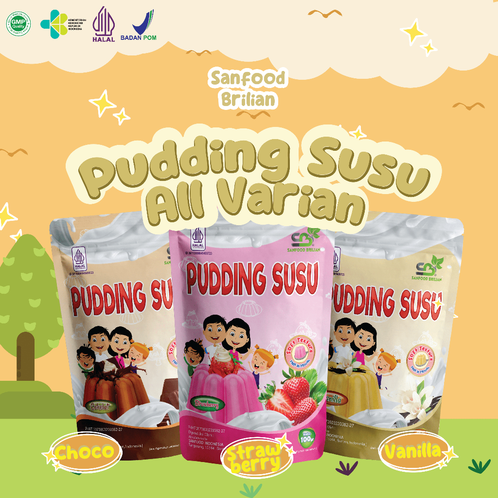

SANFOOD BRILIAN Pudding Susu Enak Camilan Enak Keluarga Segala Usia Puding Agar Agar