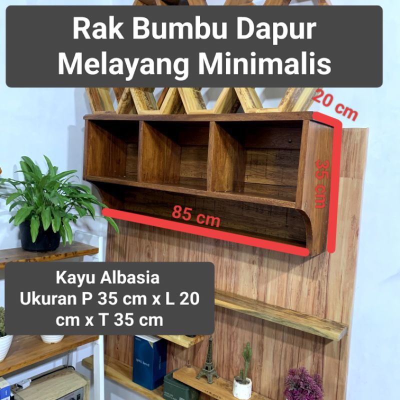 Rak Bumbu Gantung Dapur Kayu / Rak Botol / Rak Bumbu Gantung / Rak Bumbu Gantung 3 Susun