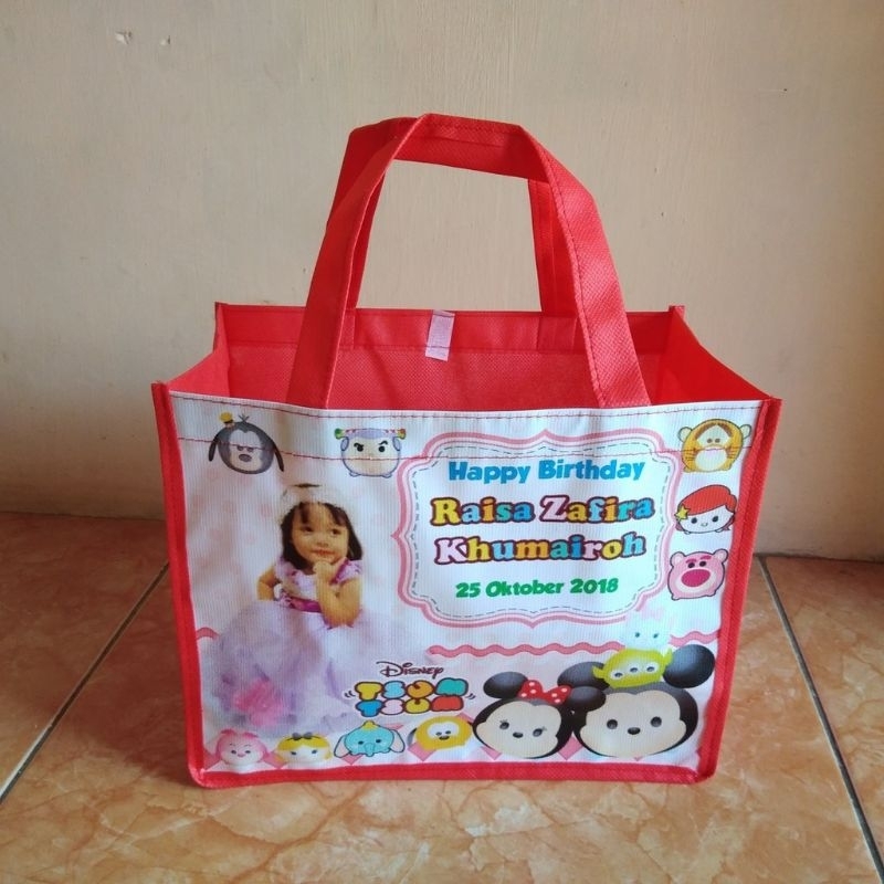 

tas ultah custom murah/tas souvenir ulang tahun karakter
