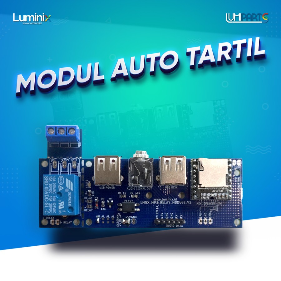 Modul MP3 Auto Tartil (Murotal) Untuk kontroler JWS dengan Relay